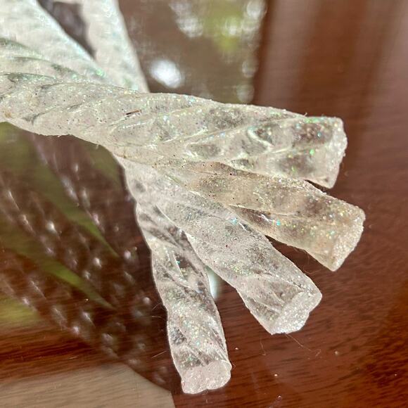 Vintage Lucite Glittered Swirled Candy Christmas Ornaments Set of 4 - Picture 6 of 9